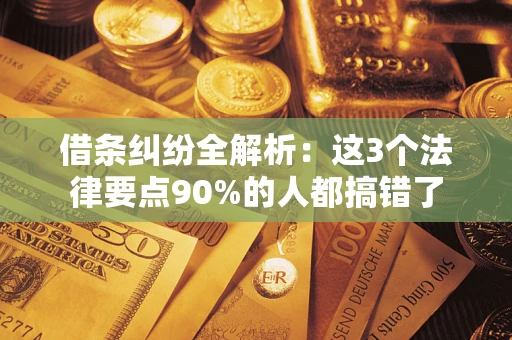 济南借条纠纷全解析：这3个法律要点90%的人都搞错了
